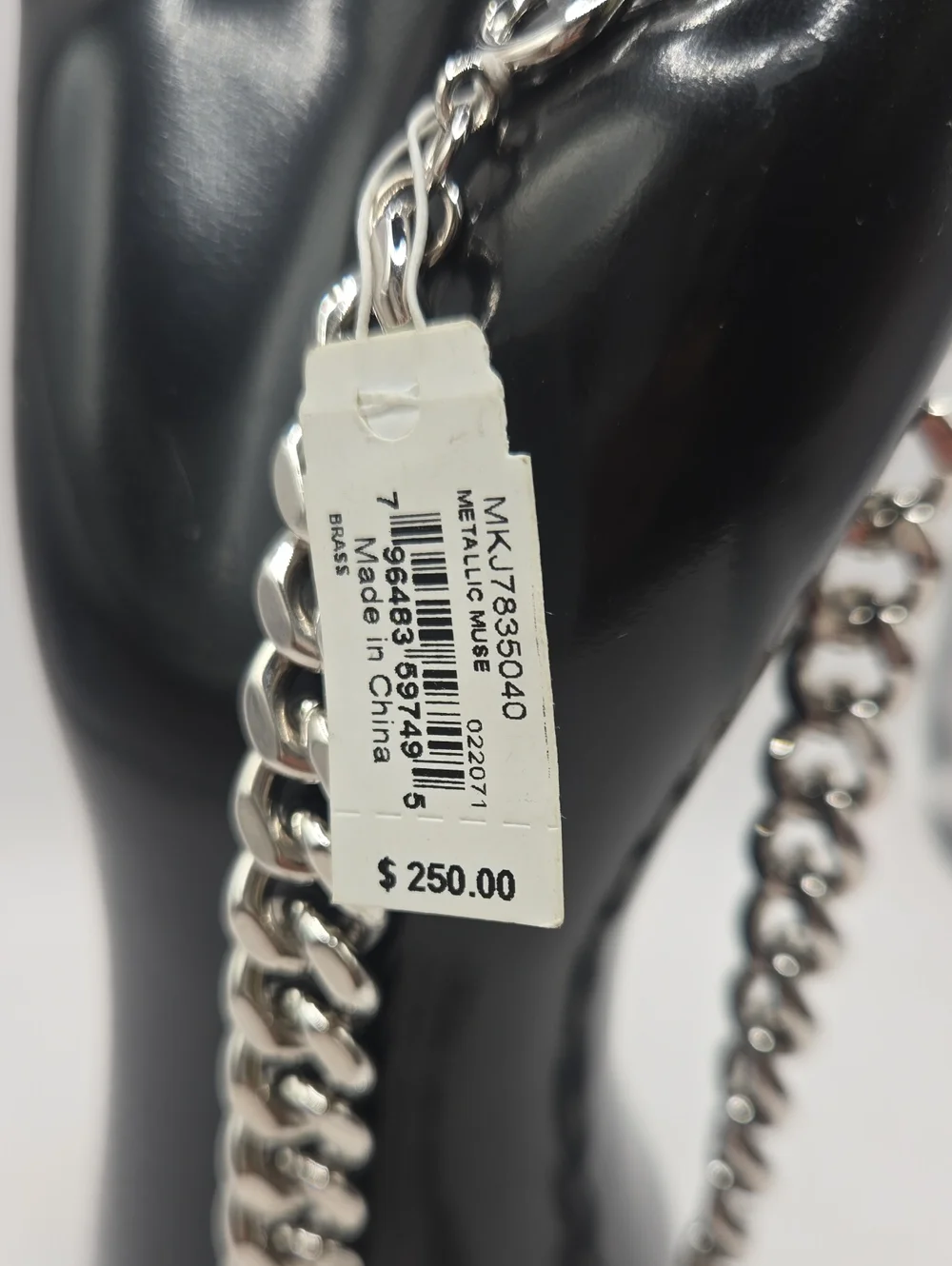 NEW Michael Kors Silver MK Chunky Chain Necklace
